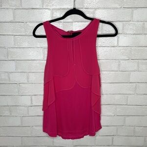 Zara Hot Pink Paneled Scoop Neck Tank Top